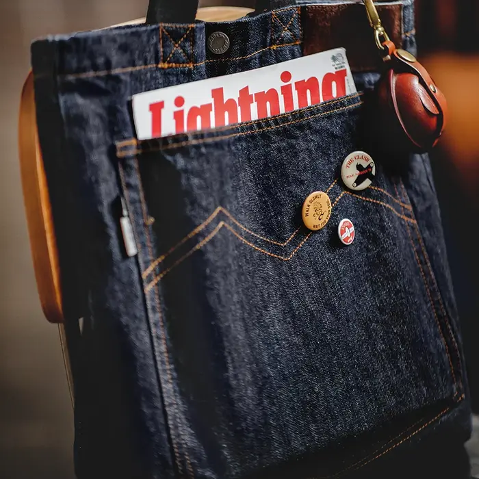 Maden Retro 14oz Sac à bandoulière en denim avec broderie