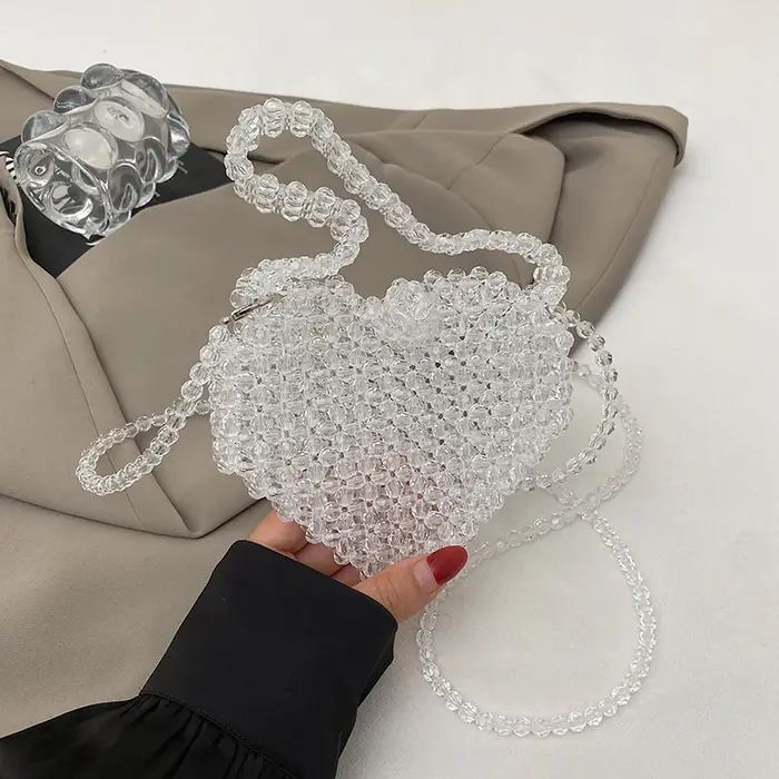Pochette en cristal perles tissé à la main sac