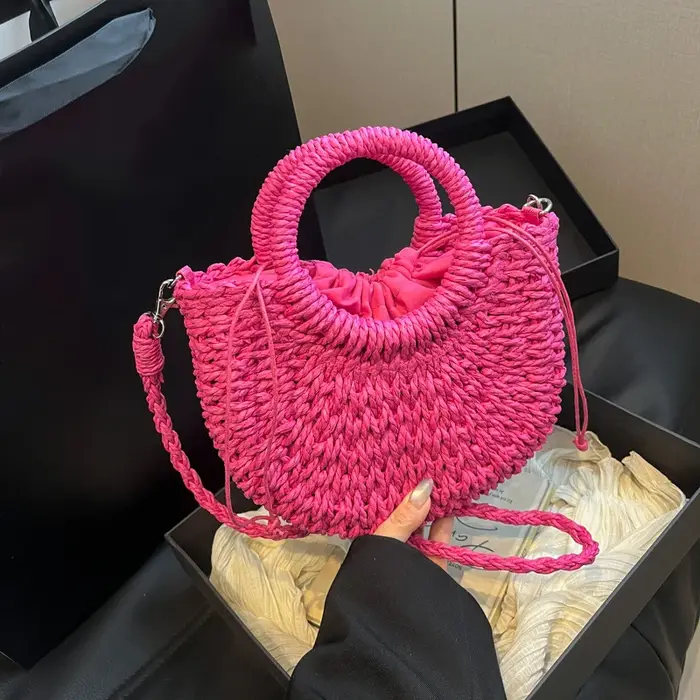 Sac à main en paille de Style bohème, sac de Shopping multifonctionnel de haute qualité adapté aux v