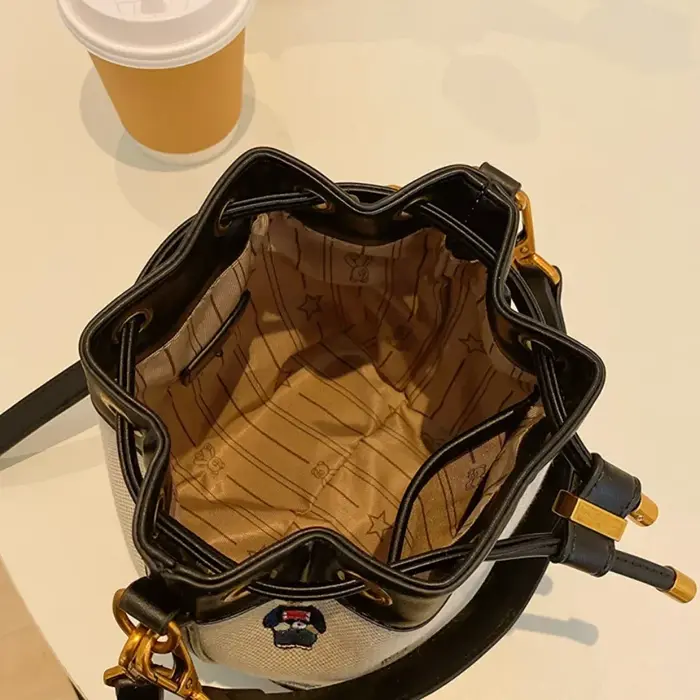 Sac seau à cordon de serrage grande capacité pour femme, sac à main, sac bandoulière, sac messager,