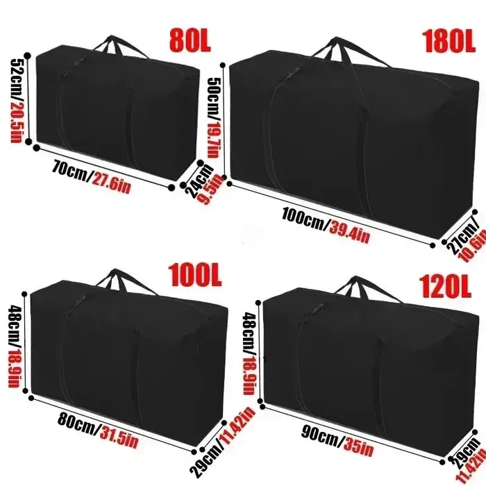 Grands sacs à bagages mobiles étanches 80/100/120/180l