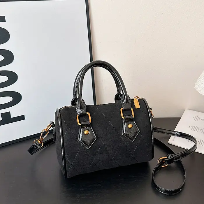 Sac Boston Vintage en cuir PU marron pour femmes, petit sac à bandoulière léger de luxe de styliste,