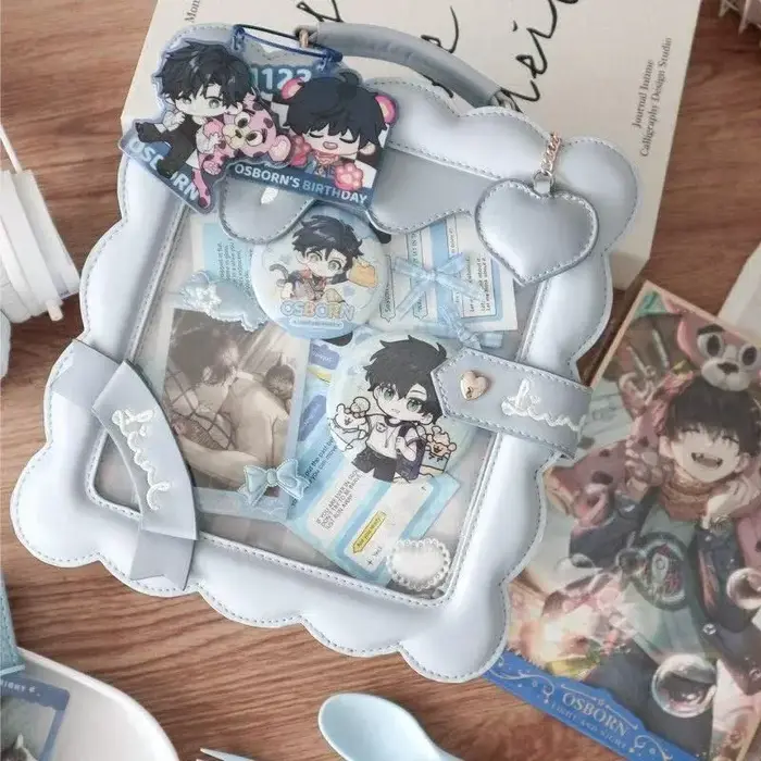 Doux mignon dessin animé Biscuit sac à main femmes grande capacité Transparent