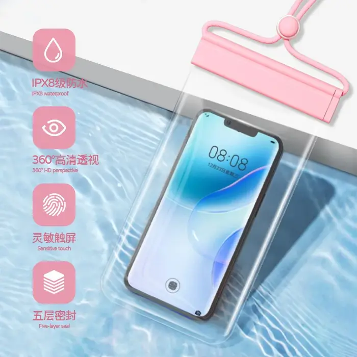 Pochette étanche IPX8 transparente pour la natation, étui étanche pour smartphone, sacoche étanche p