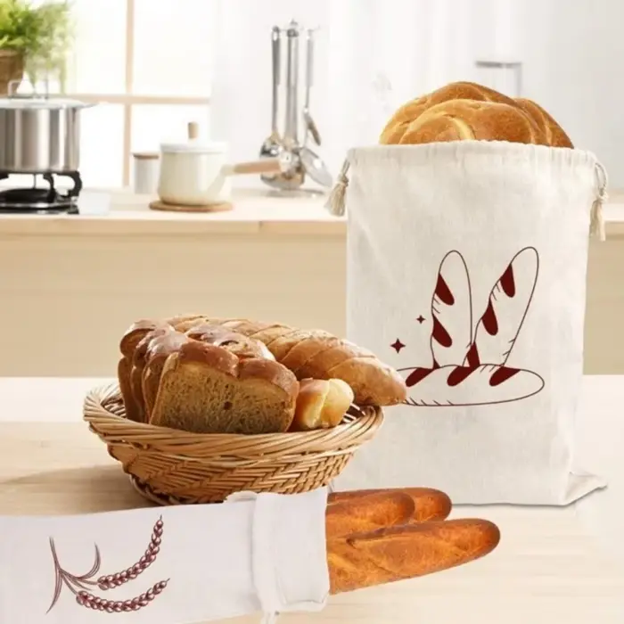 Sac à pain en lin, garde le pain frais et moelleux