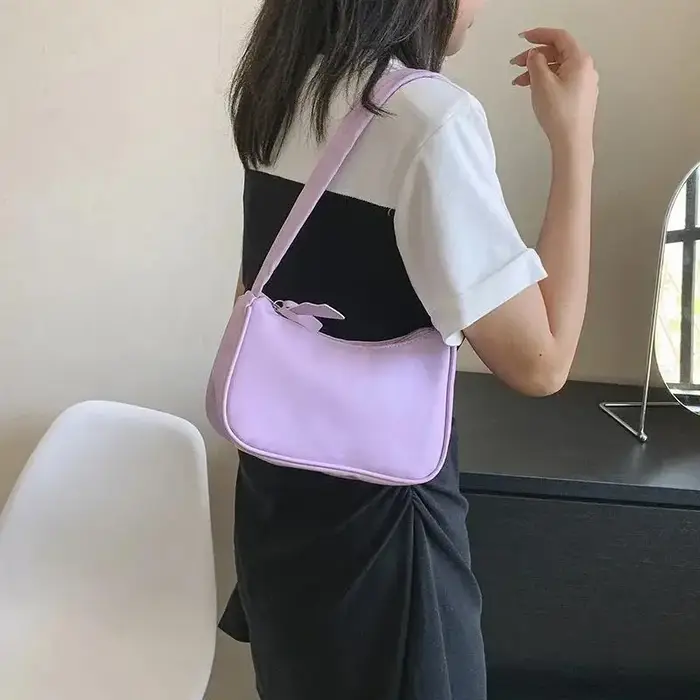 Joli nouveau 1 pièces sac à bandoulière tendance sous les bras sac à main polyvalent Niche couleur unie sac de