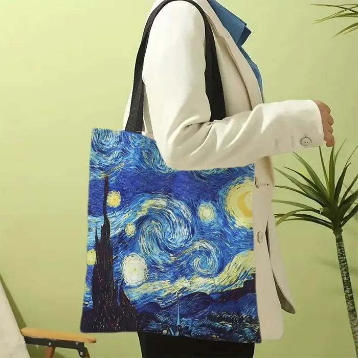 Sac à main léger en lin de la série Van Gogh