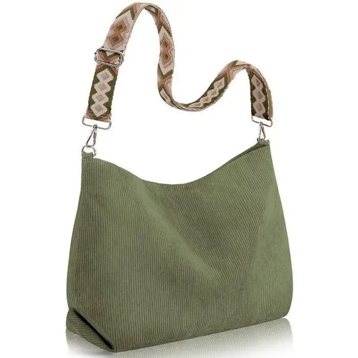 Sac fourre-tout en velours côtelé pour femmes