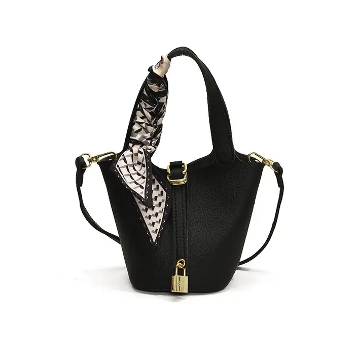 Sac seau élégant haut de gamme à motif litchi