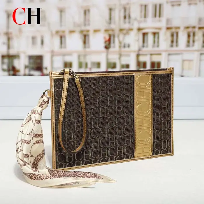 Sac à main vintage pour femme CH avec foulard en soie
