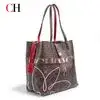 Sac fourre-tout CH pour femmes, en cuir PU bicolore, grande capacité, sac à main de luxe, sac de sho