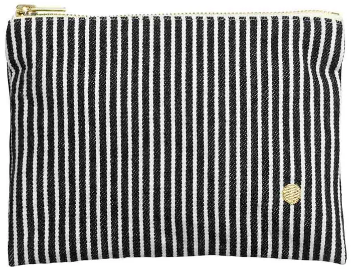 Pochette Basile Caviar M 14 X 19 X 1