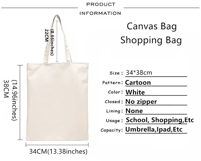 Sac fourre-tout en toile personnalisé avec motif unique