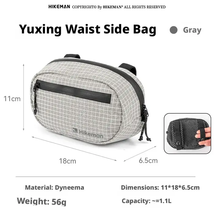 Sac banane Hikeman léger et imperméable pour la randonnée en extérieur avec système MOLLE, sac de poitrine respirant pour le cyclisme, la course à pied et les activités tactiques