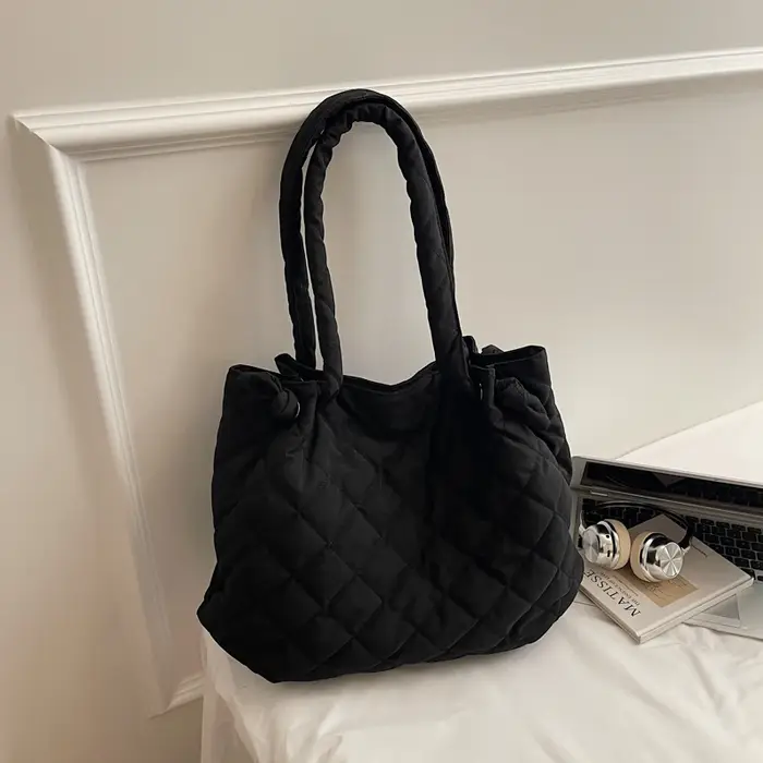 Sac fourre-tout matelassé de grande capacité en tissu pour femmes