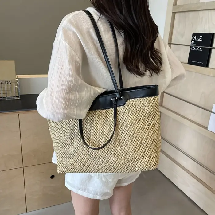 Sac de plage d'été en cuir PU pour femmes