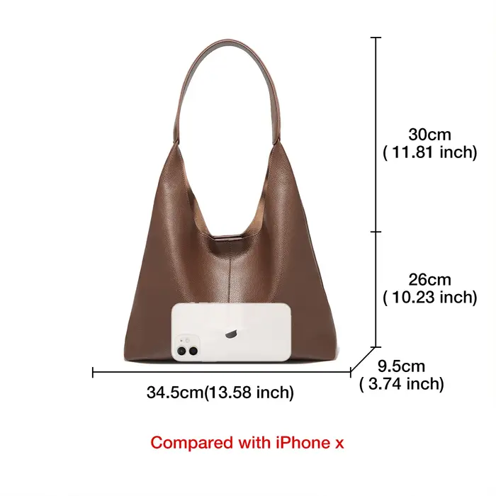 Sac fourre-tout d'épaule en cuir fendu pour femme FOXER, nouvelle collection 2026, sac à main décont