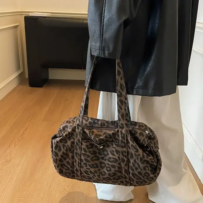 Sac fourre-tout grande capacité imprimé léopard pour femme
