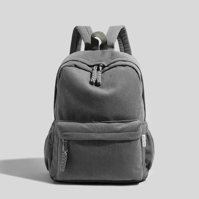 Sac à dos en velours côtelé tendance, sac d'école de grande capacité avec bretelles réglables, adapt
