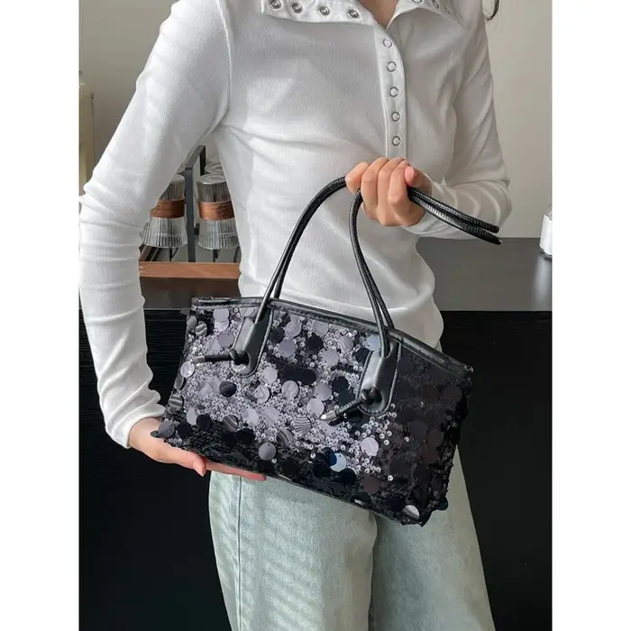 Sac seau à sequins pour femmes