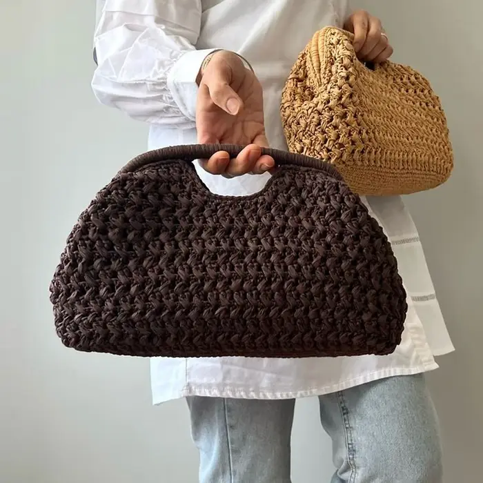 Mode paille pince coquille pochette pour femmes concepteur papier tissé sacs à main décontracté vintage