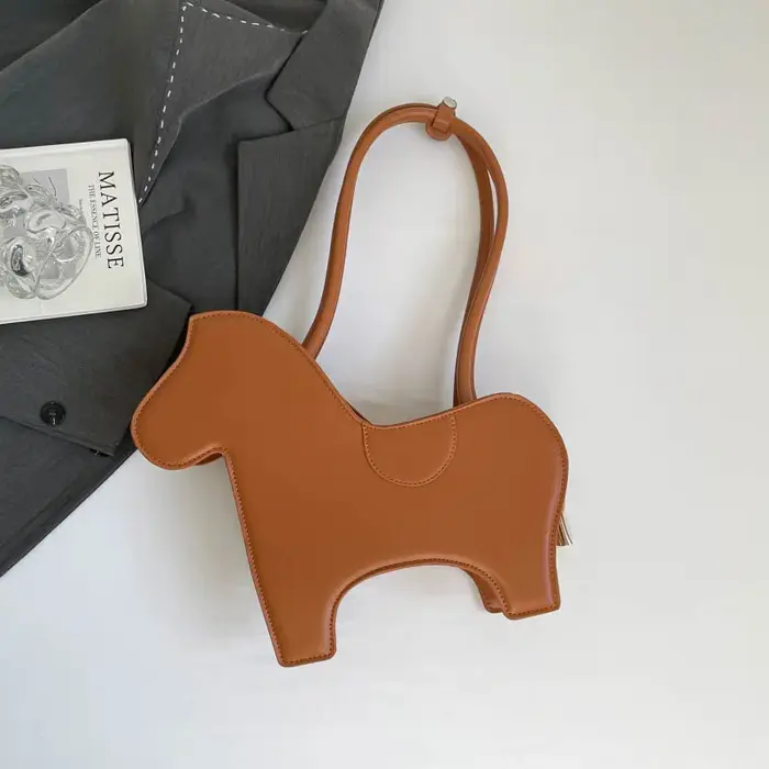 Sac à bandoulière à motif zèbre en cuir PU