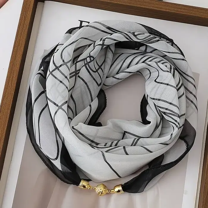 Écharpe de cou, petite écharpe polyvalente avec boucle magnétique, idéale pour les voyages printemps