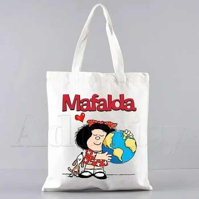 Mafalda – sac de shopping en toile pour femmes des années 90