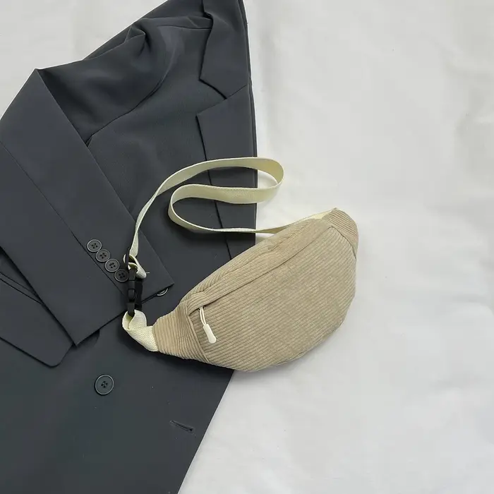 Sacs de ceinture en velours côtelé décontractés pour femmes