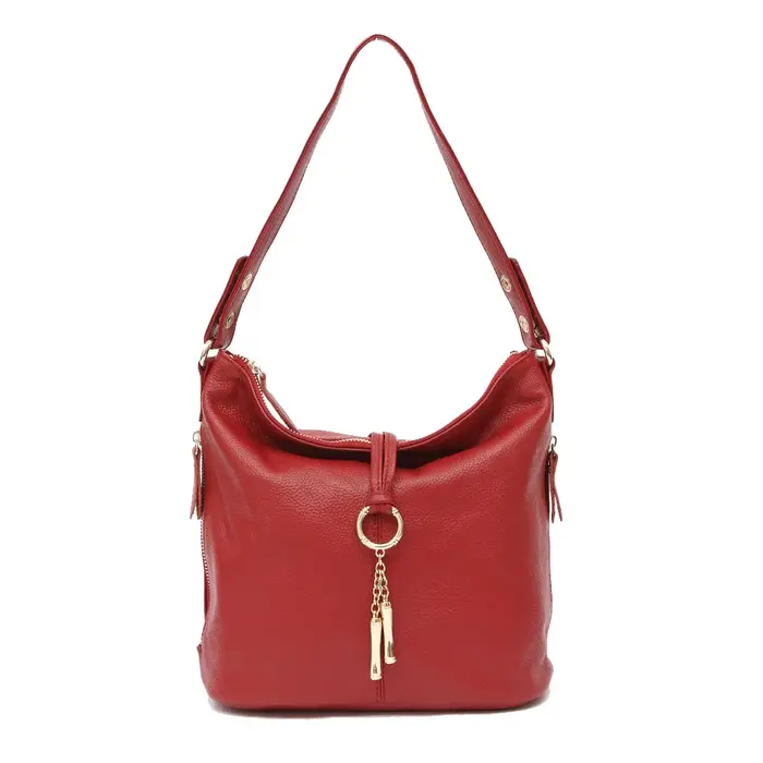 Zency-Sac à Main Élégant en Cuir Rouge pour Femme