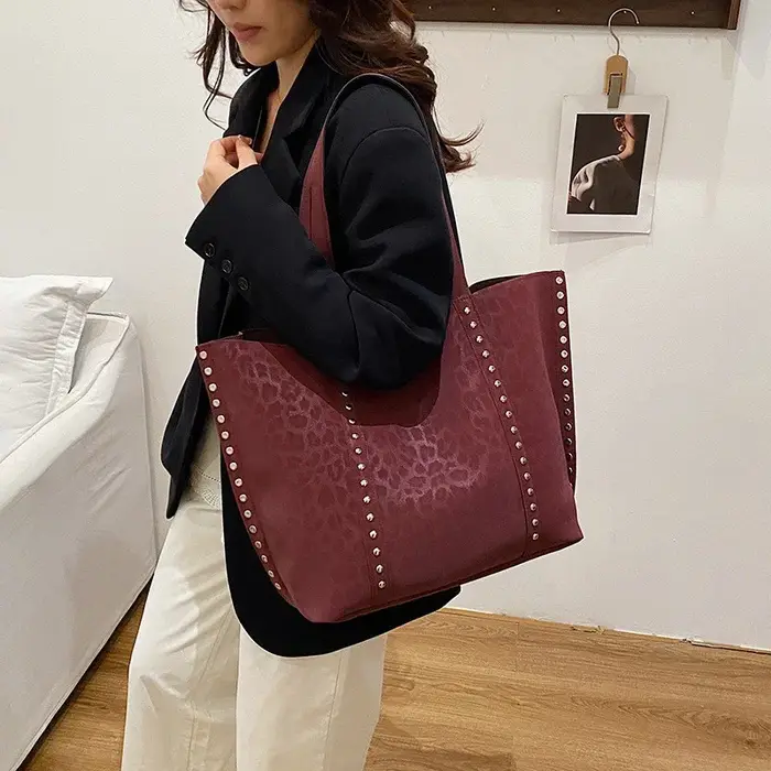 Sac fourre-tout Y2K mat imprimé léopard