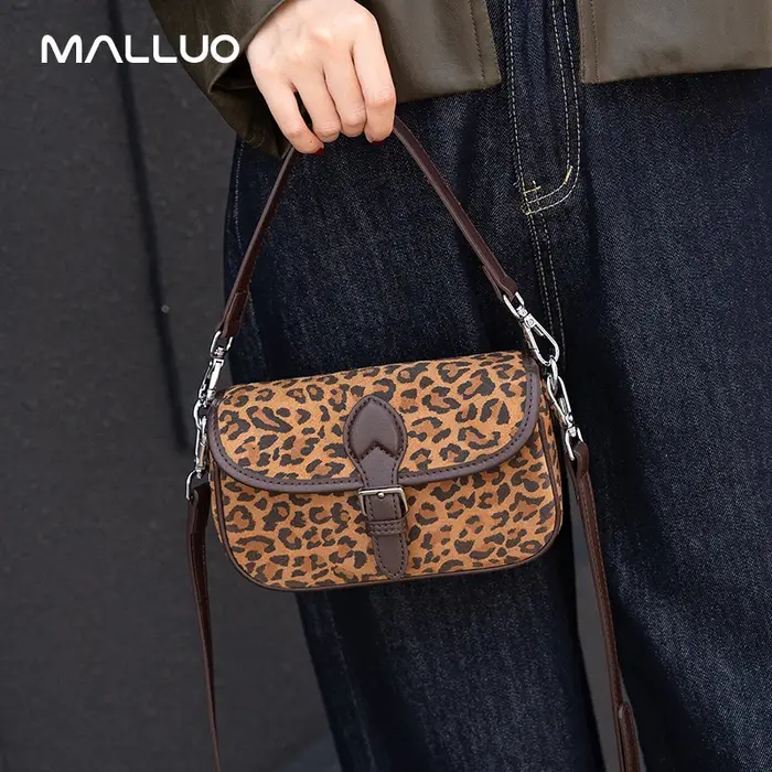 Femmes en cuir de vache petit sac à bandoulière dames rétro daim peau de vache sacs à main femme mod