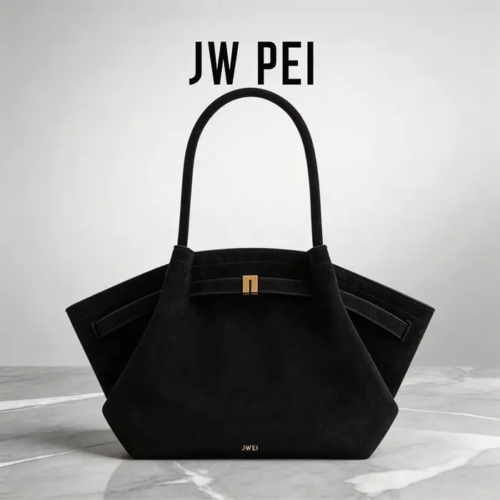 Sac à main vintage de haute qualité pour femme JW PEI, en similicuir noir, en cuir vegan, sac bandou