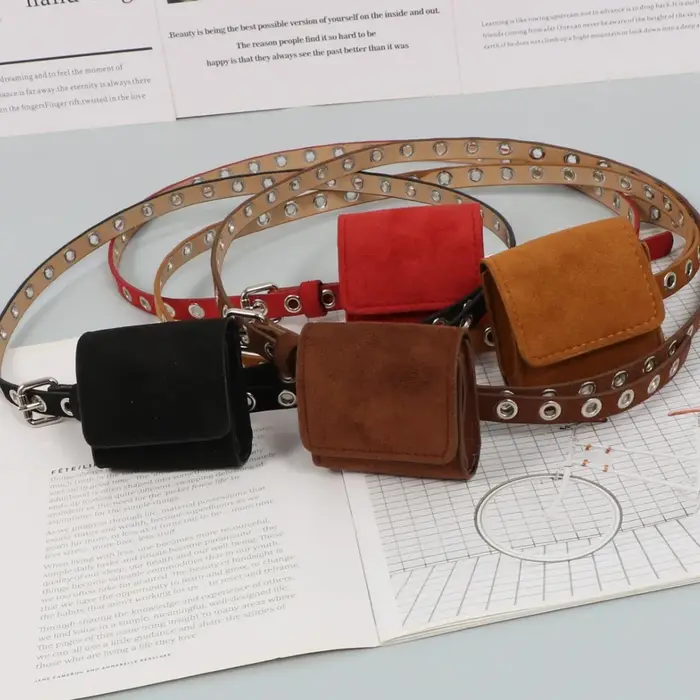 2026 Mini sacs banane pour filles en cuir PU suédé