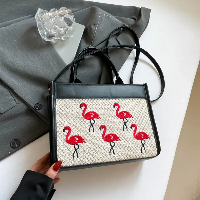 Petit Sac fourre-tout pour femmes, Sac à bandoulière de marque supérieure, Sac à Main brodé d'oiseau