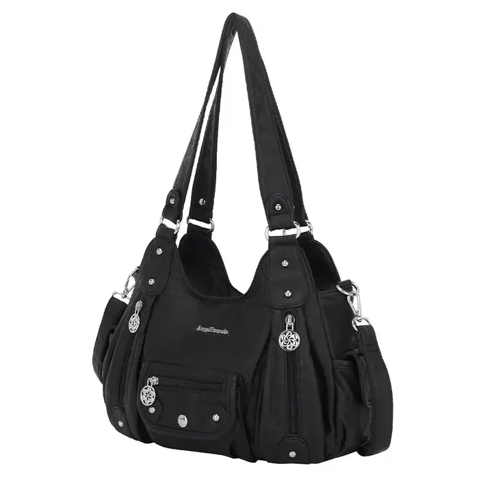 Femmes sacs à main sacoche poignée supérieure Vintage PU sac à bandoulière 12.5 "x 4.4" boulette Pack multi-poches