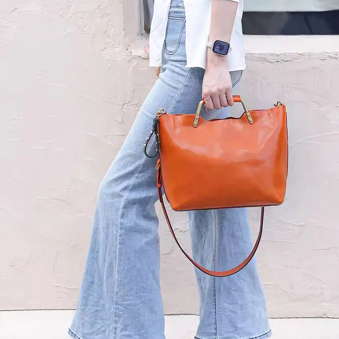 Sac fourre-tout en cuir souple pour femmes
