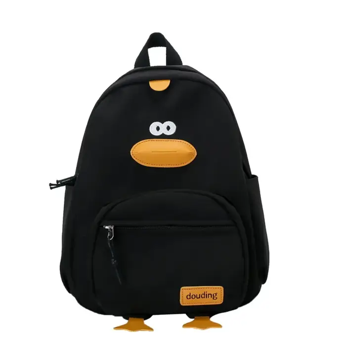 Sac de voyage en Nylon avec motif de canard de dessin animé, sac à dos à 3 couches avec poches zippé