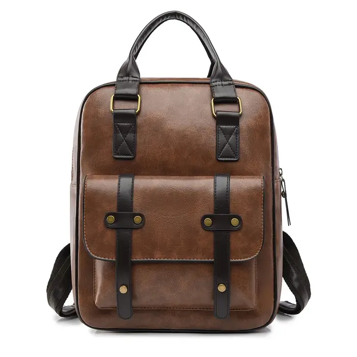 Sac à dos rétro en Pu pour femmes
