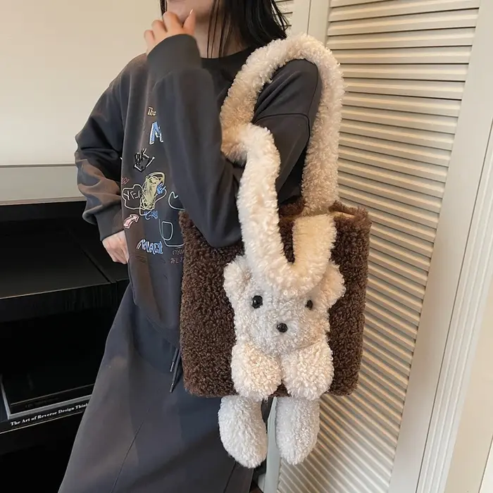 Style japonais Kawaii sac femmes dessin animé en peluche sac à bandoulière
