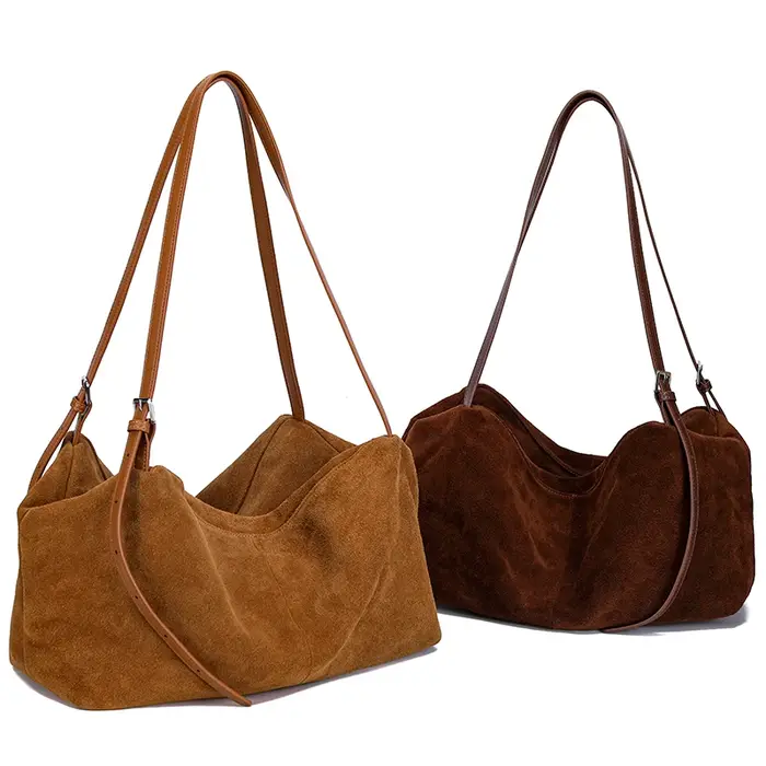 Sacs à main en cuir véritable Nuede naturel pour femmes