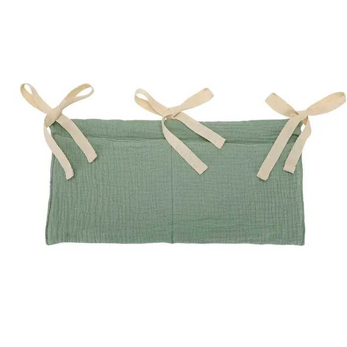 Sac de rangement personnalisé en coton brodé avec nom pour chariot à couches - Sac
