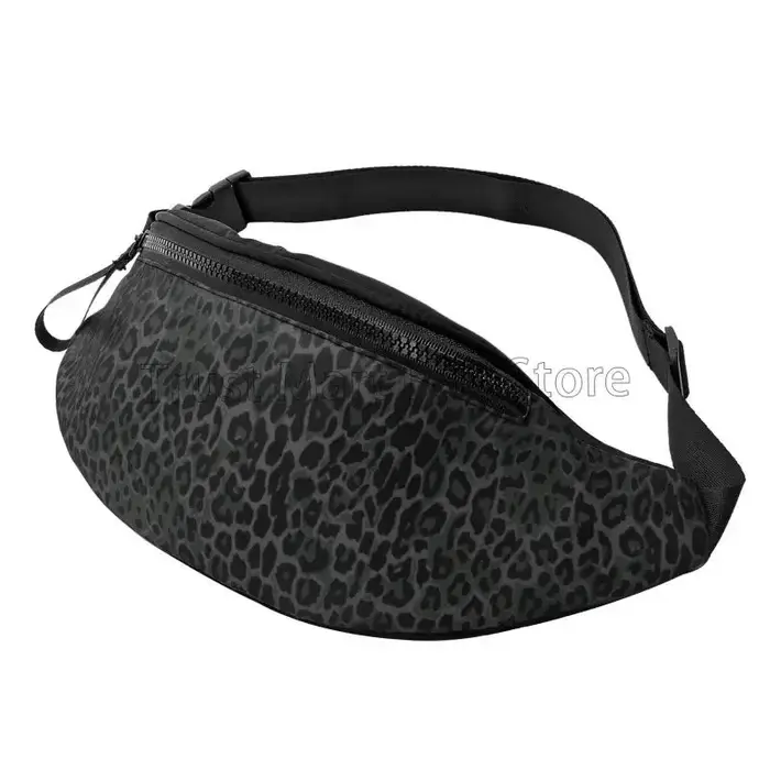 Sac banane imprimé léopard noir pour hommes et femmes