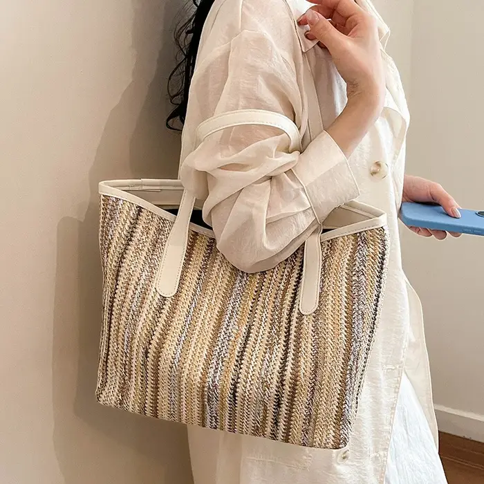 Sac fourre-tout pour femme en toile grande capacité