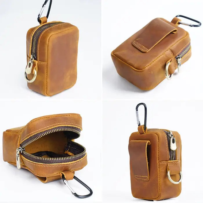 Sac en cuir avec fermeture éclair