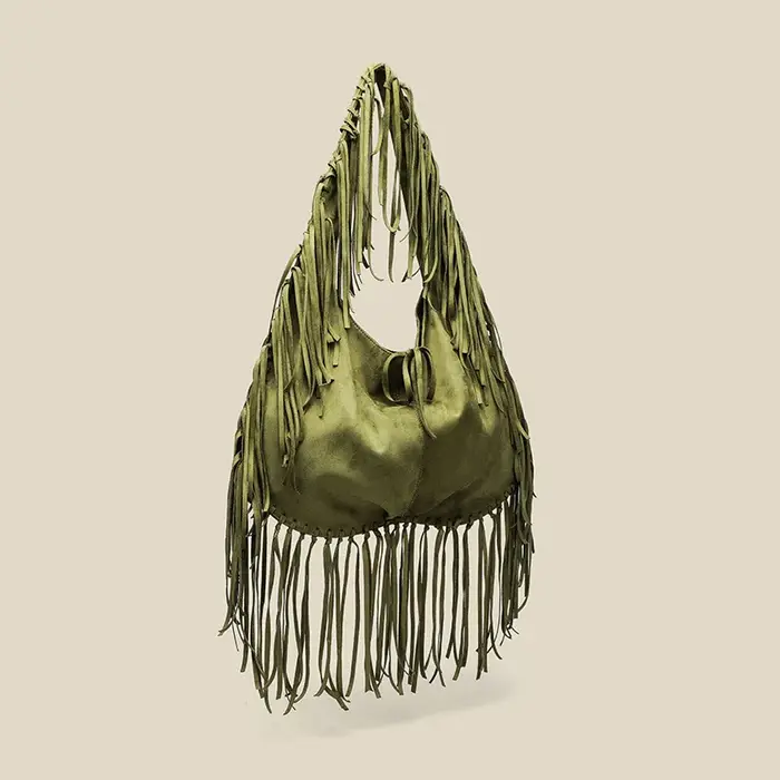ChimTassel-Sac fourre-tout en daim marron à bandoulière