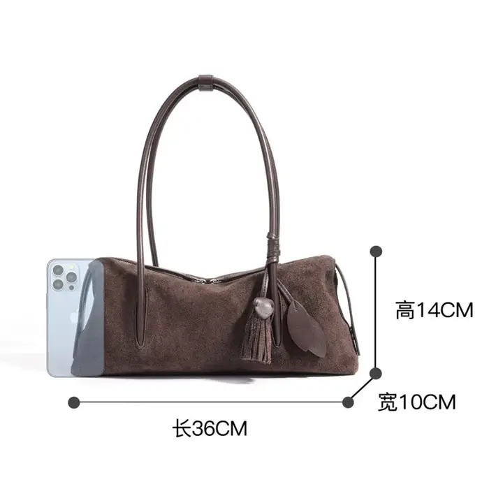 Sac à main de luxe en daim et cuir de vache pour femmes