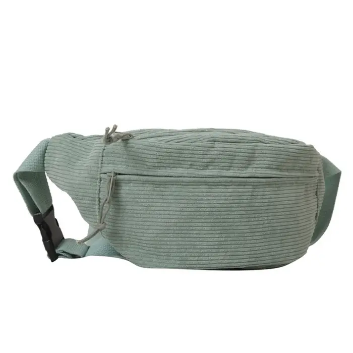 Sac banane monochrome en velours côtelé pour femme