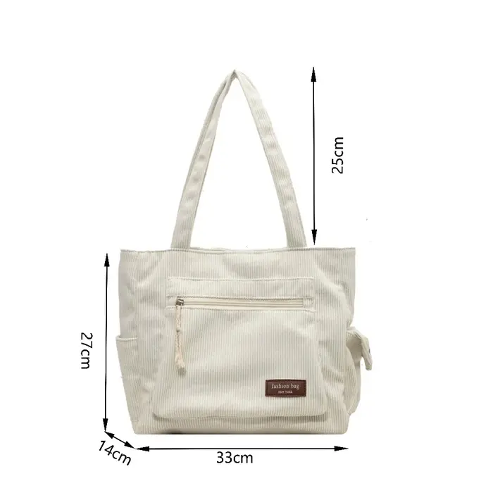 Sac fourre-tout Simple en velours côtelé