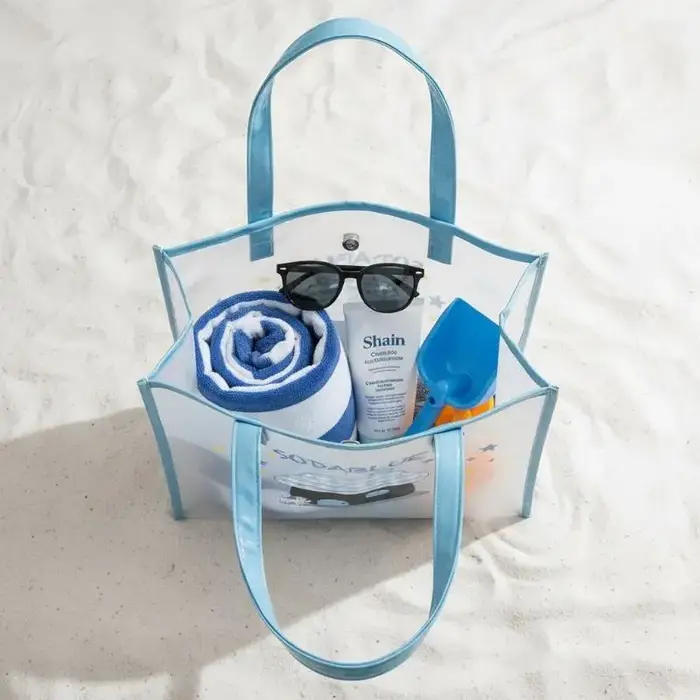 Sac à main bleu imprimé